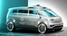Volkswagen ID.BUZZ, il van elettrico con guida autonoma di livello 4. Sarà operativo dal 2025 in ridepooling